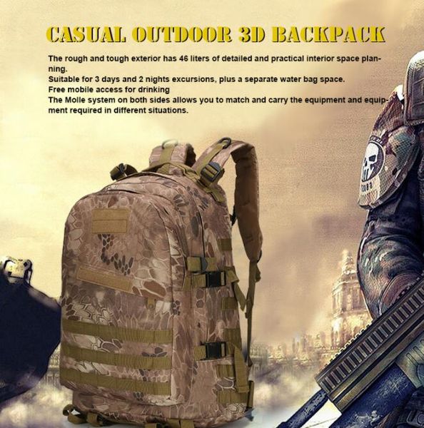 

new big 3d waterproof outdoor sport tactical climbing mountaineering backpack camping hiking trekking rucksack ing