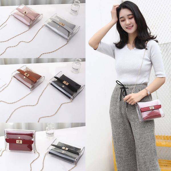 

5 colors women clear bag satchel transparent crossbody bags designer shoulder bag ladies messenger casual shopping small handbags dhl jy334