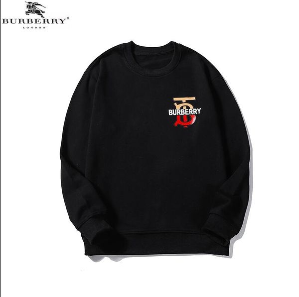 

2019 men's and women's burberrywinter new fashion sports sweater printing short-sleeved embroidered cotton men's sweater -36, Black