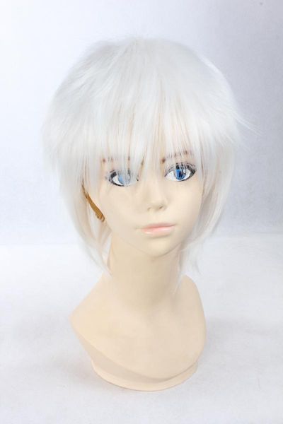 

anime tokyo ghoul kisho arima short pure white cosplay hair wig, Black