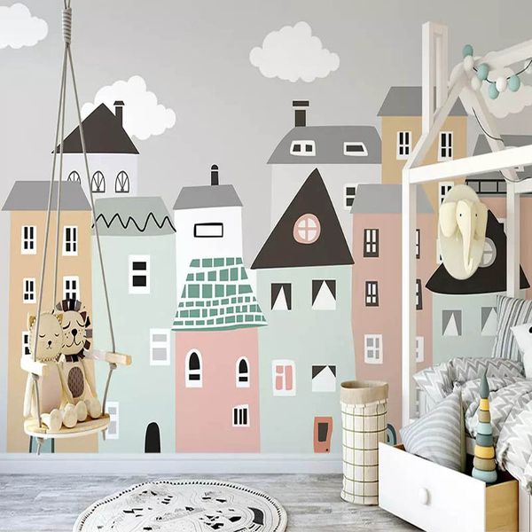 

custom mural wallpaper for kids room hand painted small house children room bedroom decorative wallpaper murals papel de parede