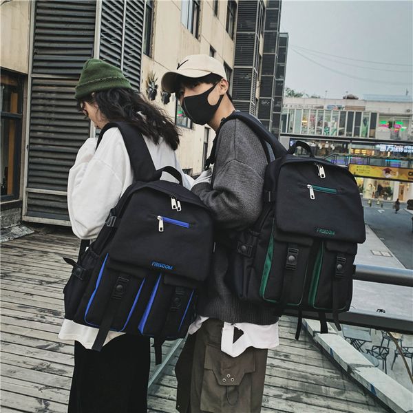 

backpack men 2020 new casual simple oxford cloth student bag female korean version of ins super fire wild japanese backpack