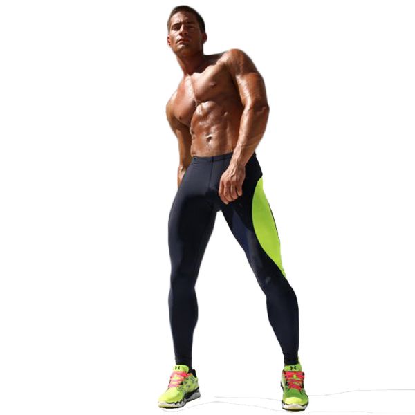 

fanceey sports pants men compression pants fitness gym leggings men running tights quick dry elastic marathon training, Black;blue