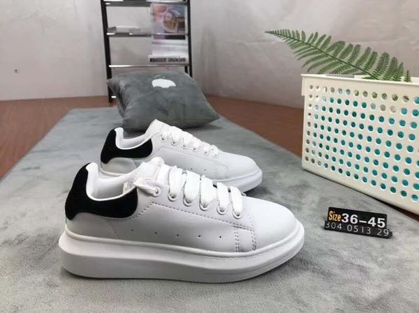 

2019 new designer shoes fashion luxury women shoes men's leather lace up platform oversized sole sneakers white black casual shoes 36-4