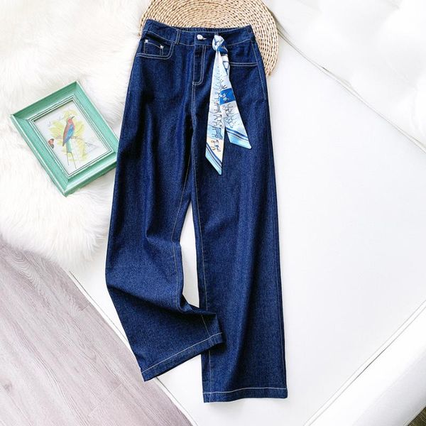 

women's jeans woman high waist wide leg denim pants clothing blue streetwear trousers vintage quality fashion harajuku straight