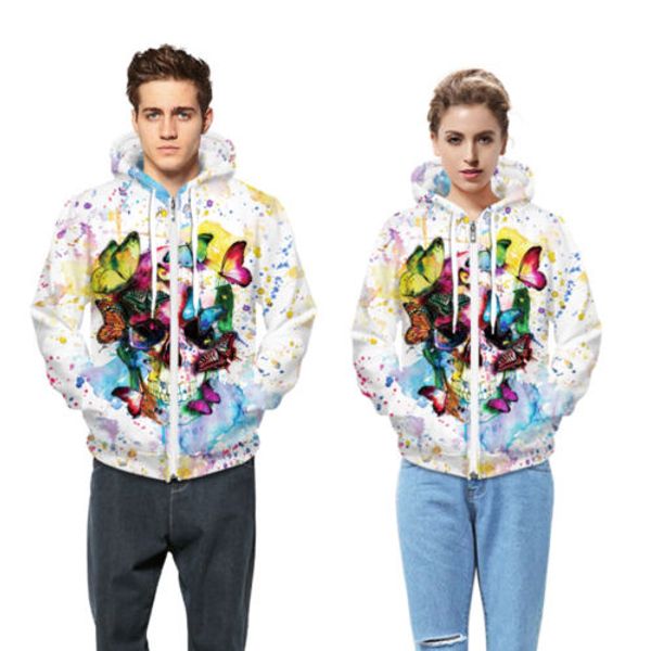 

autumn winter fashion digital printing men/women hooded hoodies cap windbreaker jacket 3d sweatshirts, Black