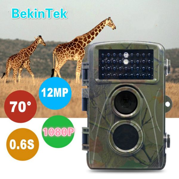 

bekintek ip54 waterproof infrared night vision hunting camera ir motion trigger scouting trail camcorder 0.6 second 20m trigger (12mp 1080p
