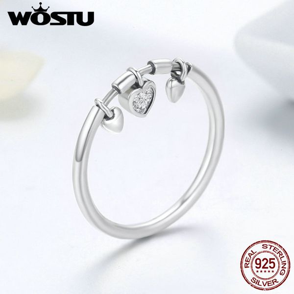 

wostu новое прибытие 925 стерлингового серебра сверкающее сердце clear cz анель женский кольцо свадебные обручальное ювелирные изделия fir21, Golden;silver