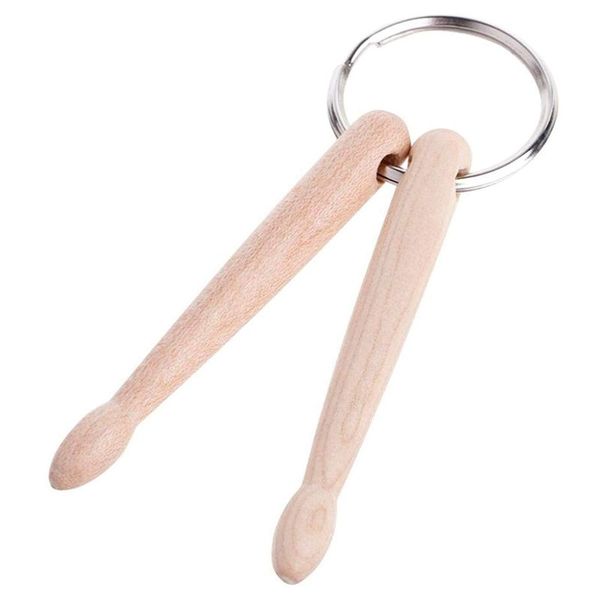 

mini drum sticks keychain wood drumsticks percussion key ring chain keyrings, Silver
