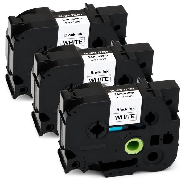 10 PK Blue on White 24mm Tape for Brother Ptouch TZ TZe 1500PC 9400