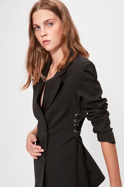 

trendyol черный так шнуровка подробная куртка twoaw20ce0225, Black;brown