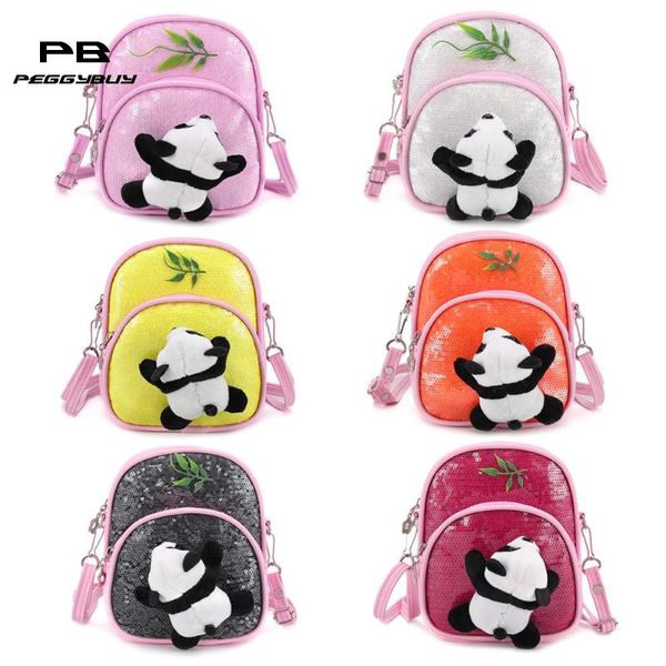

дети симпатичные мультфильм panda рюкзак блестки ранцы плеча crossbody сумка
