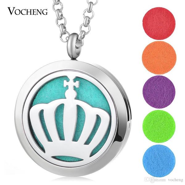 

30мм корона аромат диффузор ювелирных изделий подвеска из нержавеющей стали 316l магнитные духи эфирное масло медальон без войлочные проклад, Silver