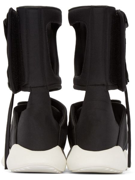 

5th luxury 18ss handmade personalized gladiator open toe zipper high cloth sandals catwalk fashion exclusive men sandals, Black