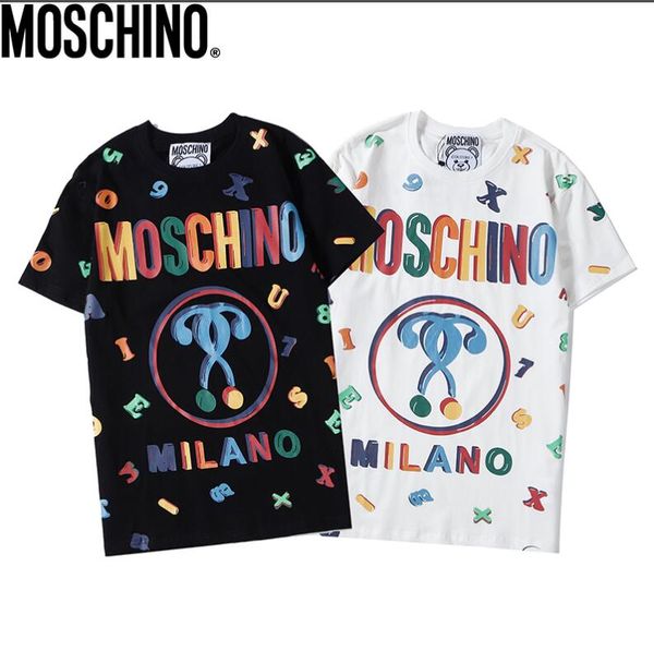 

2020 люкс европа франция высокое качество vêtements мультфильм tshirt мужские модельер футболки женщины одежда повседневная хлопок tee top, White