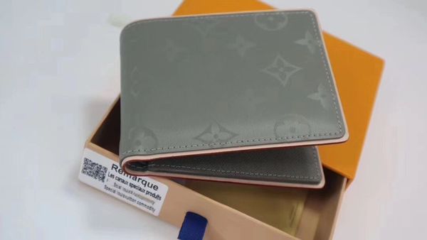 

classic floral grey canvas short wallet men's designer long wallet, Black