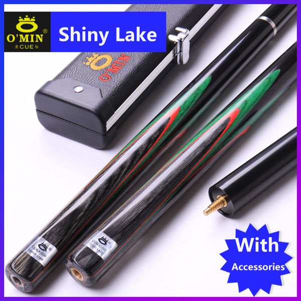 

2018 new omin shiny lake billiards 3/4 snooker cue 10mm tip with snooker cue case set china black 8
