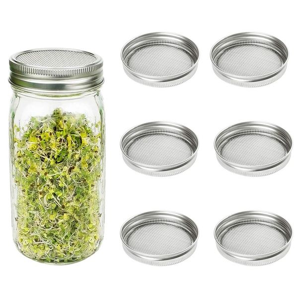 

sprouting lids for regular / wide mouth mason jars canning jar stainless steel sprouting jar lid kit sprout germinator set to grow sprouts