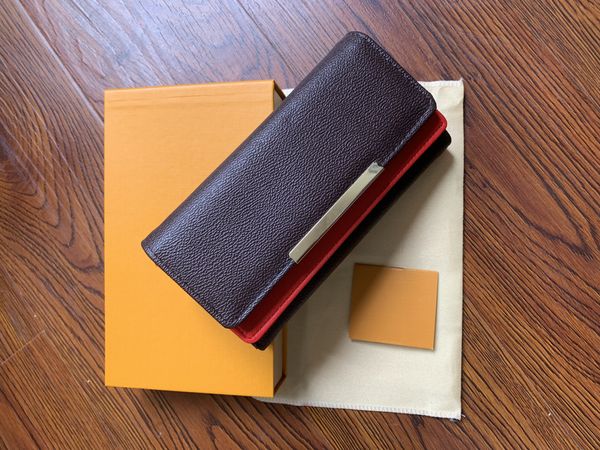 

2019 fashion designer clutch genuine leather wallet with dust bag, Red;black