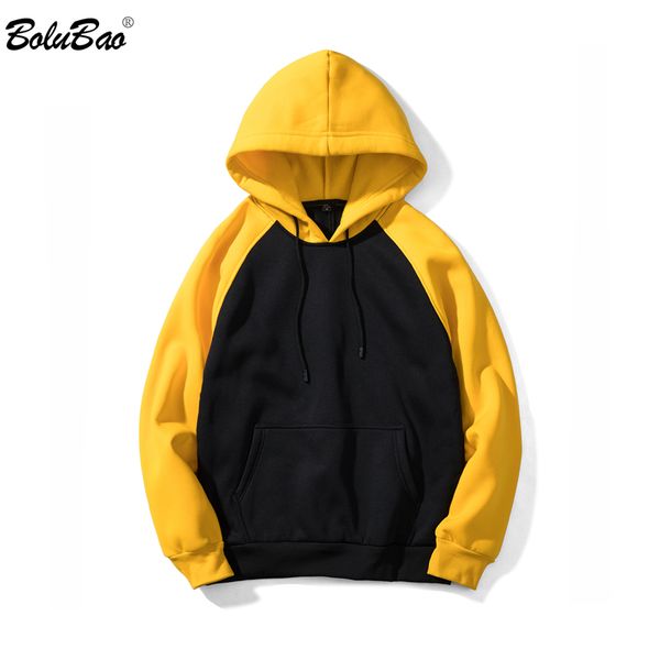 

bolubao 2018 brand streetwear patchwork hoodie men hip hop hooded solid slim fit casual hoody mens hoodies sweatshirts, Black