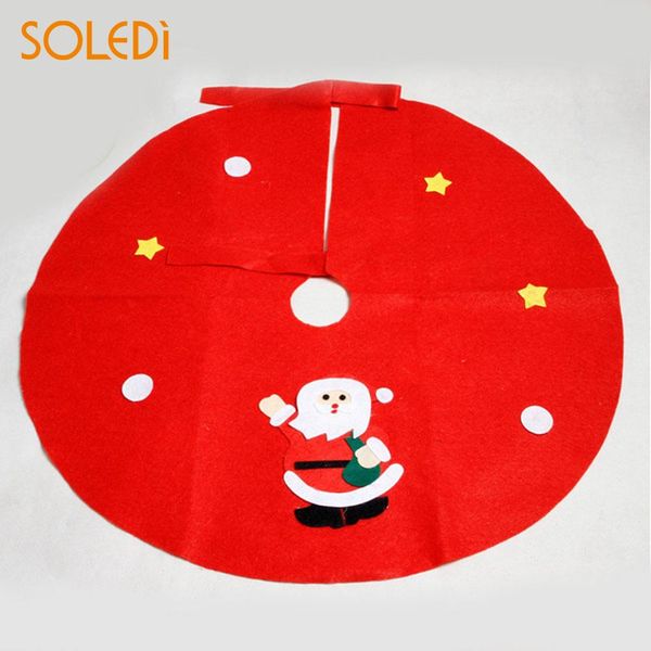 

red 90cm non-woven fabric christmas tree skirts aprons decoration creative star red round tree skirt decoration drop shipping