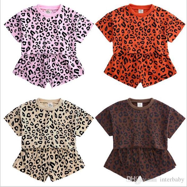 

kid clothes girls designer leopard suits baby boutique summer outfits fashion pants short sleeve t shirt shorts casual clothing byp5198, White