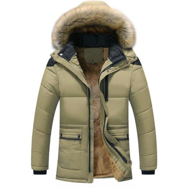 

thickened plus size jacket winter thick down coats jackets mens middle long windbreaker outwear mens down, Black