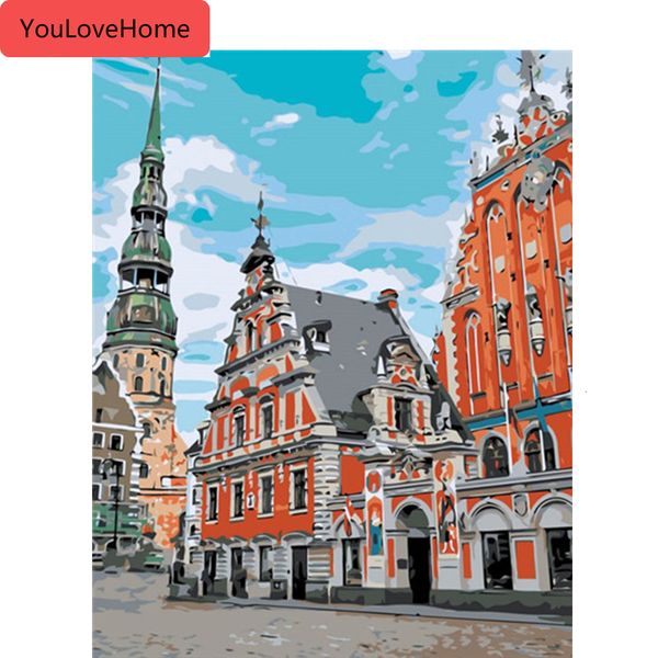 

unframe coloring by numbers diy landscape picture handpainted gift oil painting by numbers city acrylic paint home decor