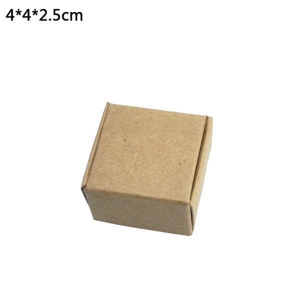 

4*4*2.5cm 50pcs/lot brown kraft craft paper jewelry pack boxes handmade soap wedding party candy biscuits packaging boxes gift pack box