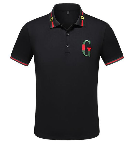 

2020 italy designer polo shirts men luxury polo casual polo t shirt snake bee print embroidery fashion high street mens polos m-3xl, White;black