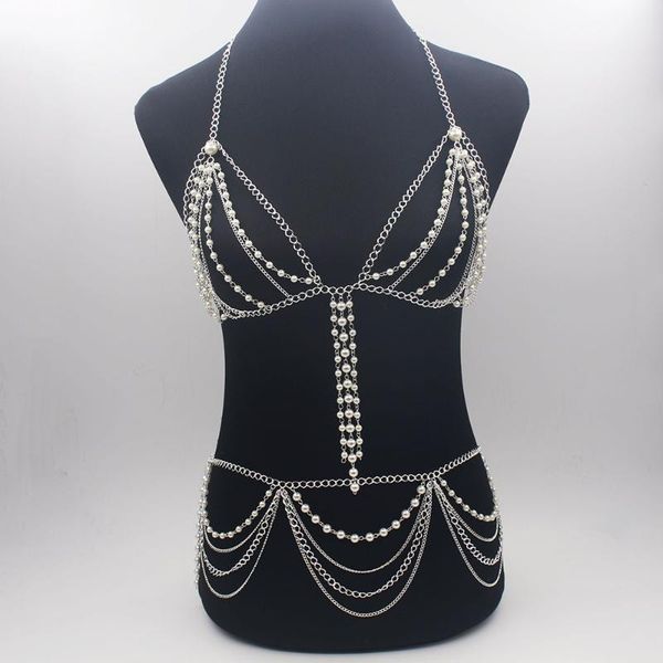 

мода sexy pearl шарм ожерелья преувеличено night club party gold long prethoracic body женские женщины аксессуары, Slivery;golden