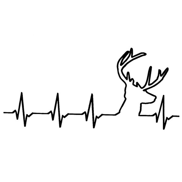 

16*7.4cm deer heartbeat hunting car truck window sticker decal cute and interesting fashion sticker decals