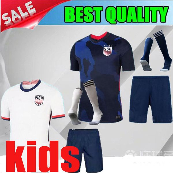 

4 star 2020 2021 america kids soccer jersey lavelle shirt champion 20 21 usa home away lloyd rapinoe krieger united states football child, Black