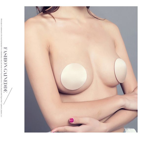 

1pair strapless sports bra self adhesive nipple breast pasties cover reusable silicone invisible bra pad adhesive bras, White;black