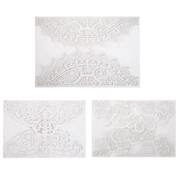 

10pcs elegant flower laser cut hollow wedding party invitations cards kits