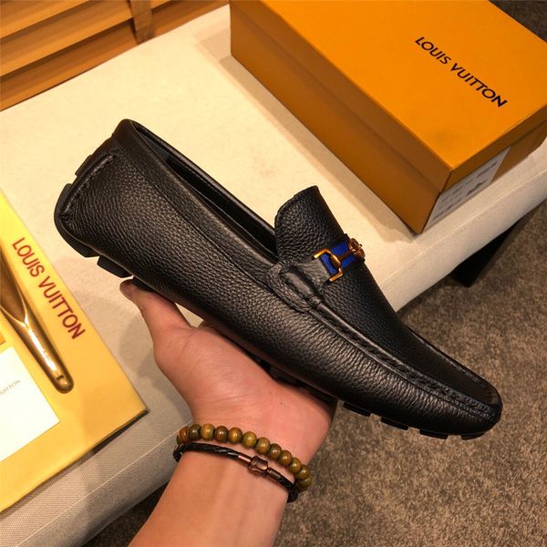 

2019 italian mens shoes casual luxury brands summer men loafers genuine leather moccasins comfy breathable slip on shoes, Black
