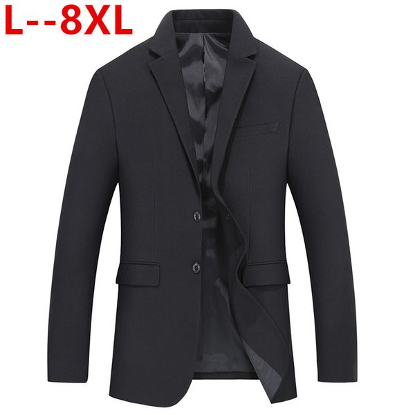 

big size 10xl 8xl 6xl 5xl 4xl newly spring autumn men blazer long sleeve solid color slim casual thin suit jacket plus size, White;black