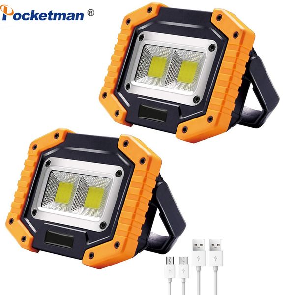 

100w led portable spotlight cob 7000lm super bright led work light flood lights rechargeable for outdoor lampe 18650 emergency