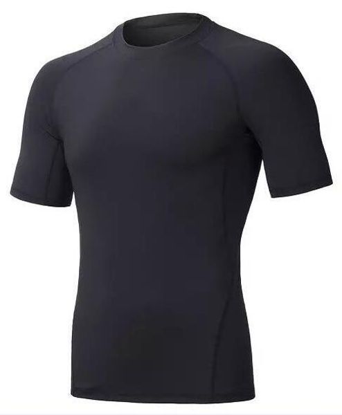 

2019 men's tight clothes running short-sleeved quick-drying t-shirt 356, Black;blue