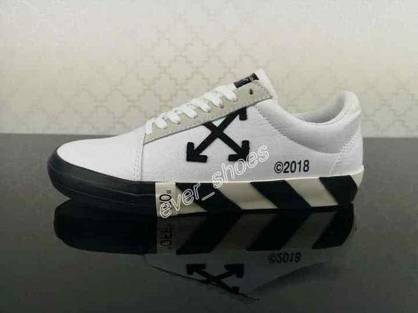 

новый fw18 от кроссовки abloh белый черный с / о вергилий vulc low top холст мужчины женщины мода повседневная платформы chaussures 36-45, Black