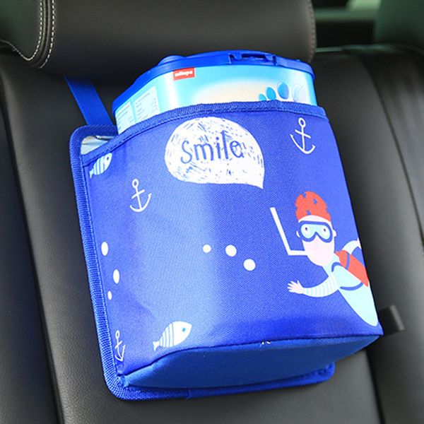 

multi-function portable hanging foldable leakproof universal travel car trash can bin bag garbage cute cartoon auto accessoires