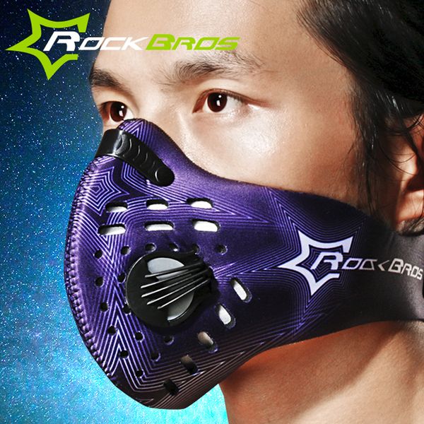 

rockbros half face mask bicycle bike cycling mask shield dust proof activated carbon filter training running sport, Black