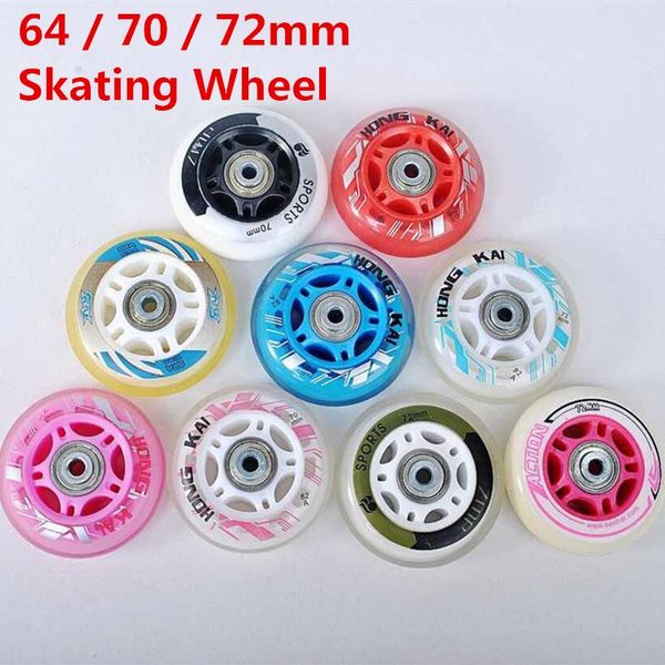 

64мм 70мм 72мм роликовых коньков колеса roller skate patines wheels для детей дети sneaker ролл шин с spacer и подшипник jrega