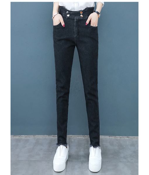 

black the cowboy joker pencil feet pants in the spring and autumn female tide, Blue