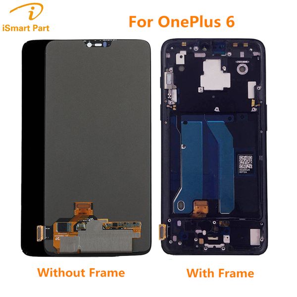 

amoled для oneplus 6 жк-дисплей сенсорный экран digitizer ассамблеи с рамкой для одного плюс 6 1+6 жк-частей
