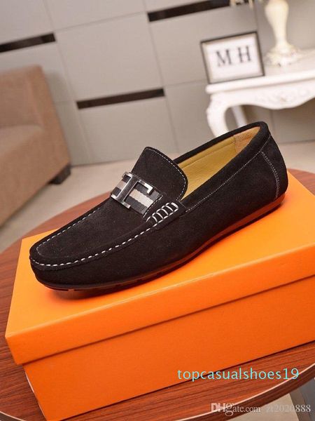 

men's leather casual breathable wear-resistant shoes soft sole leather shoes south korea leather breathable doudou shoes 2020 spring ne, Black