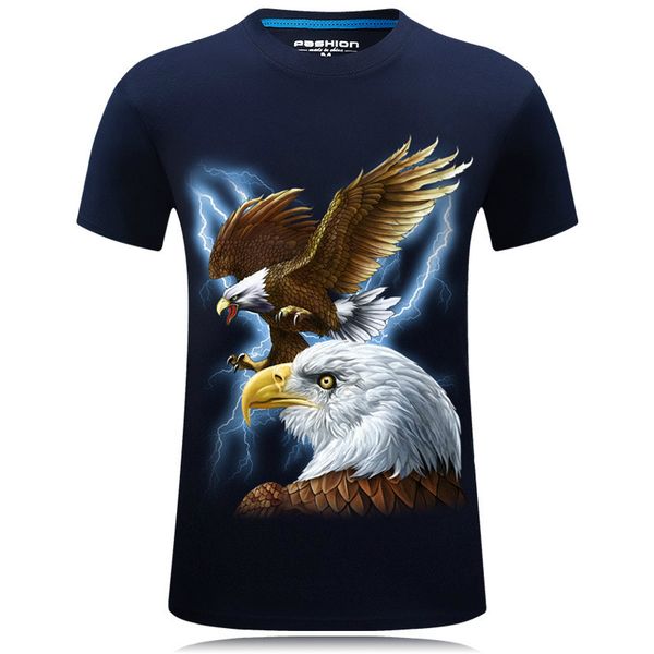

animal t shirt 3d eagle lion wolf owl print summer t-shirts men women plus size tee shirt, White;black