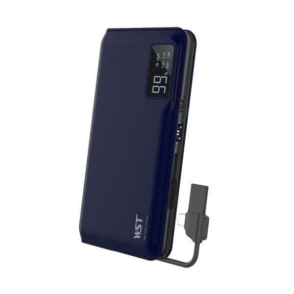 

wst power bank 10000mah led digital display portable external battery built in cable powerbank for iphone samsung xiaomi android