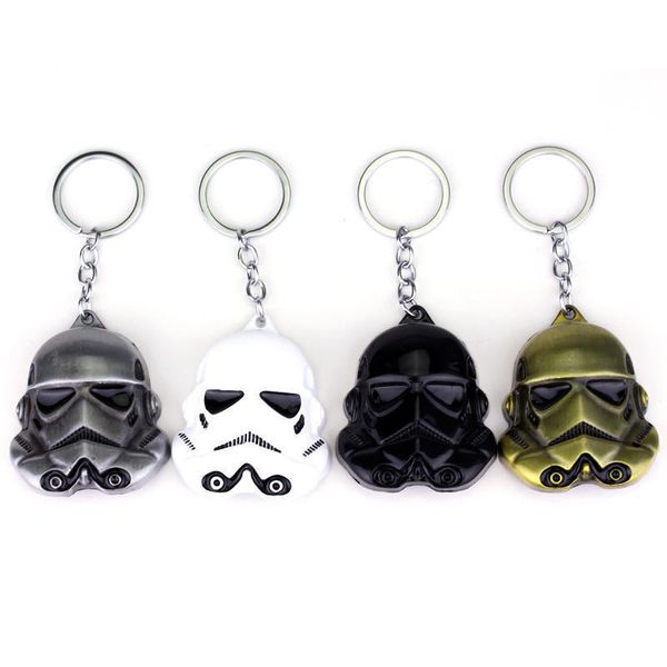 

5pcs-zinc alloy key chain white soldier black samurai pendant 2020 new sale, Silver