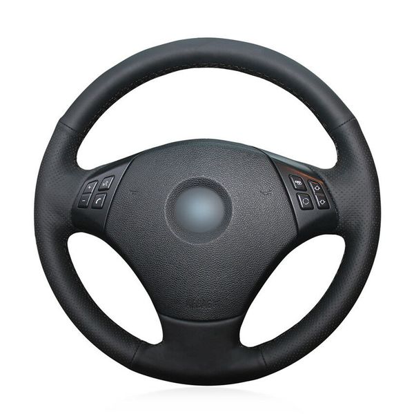 

black artificial leather car steering wheel cover for bmw e90 320 318i 320i 325i